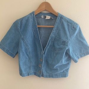 Vintage cropped jean top